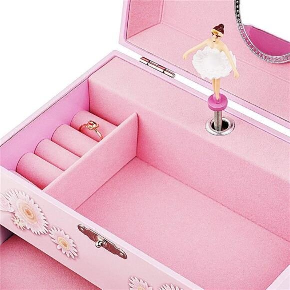 Kids Musical Jewelry Box for Girls with Drawer and Jewelry - Picture 4 of 7